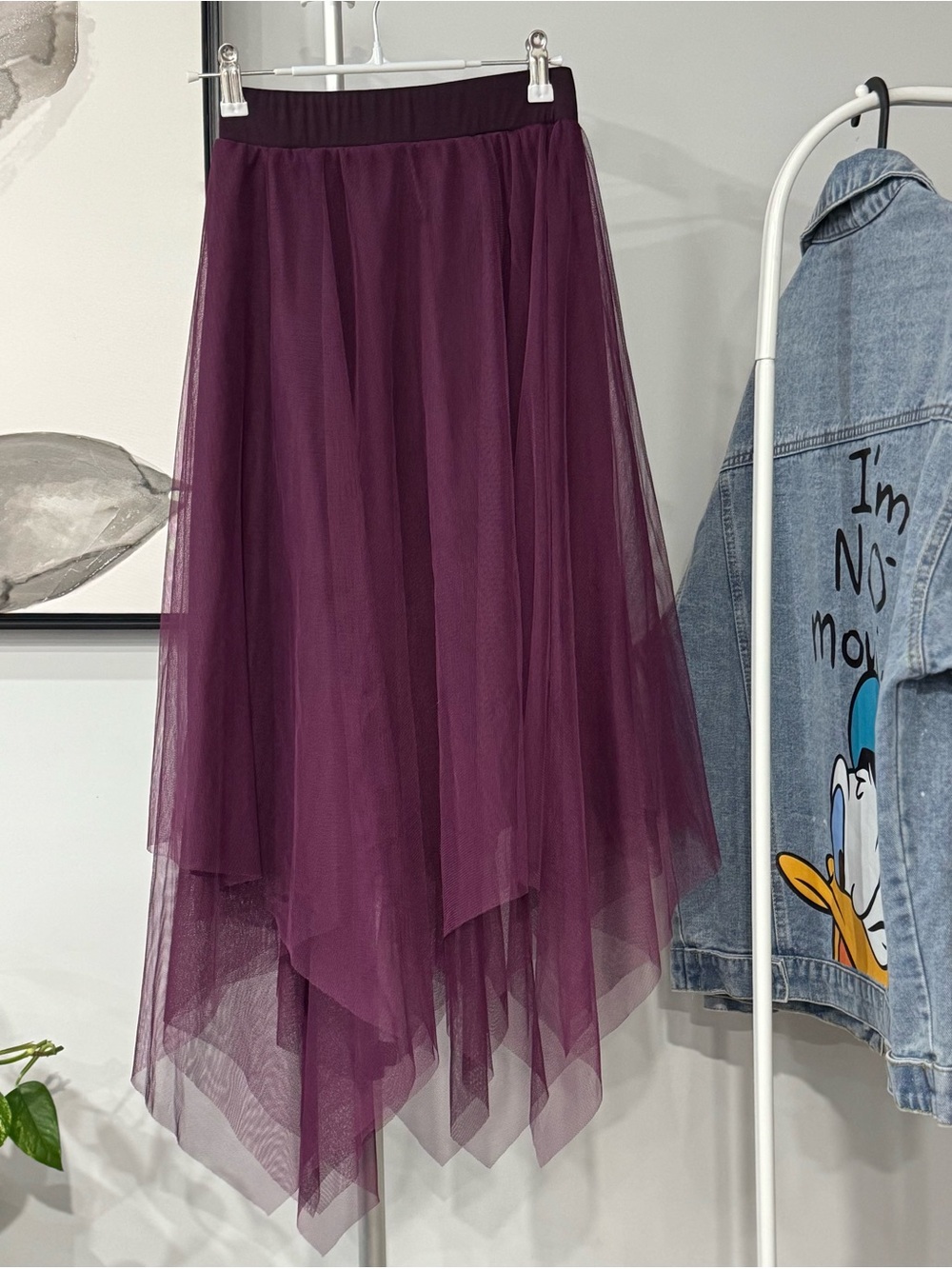Elegant Women purple Layered Tulle Skirt